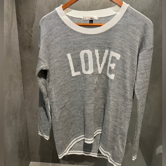 Say What? LOVE Long sleeve light sweater - Picture 1 of 5